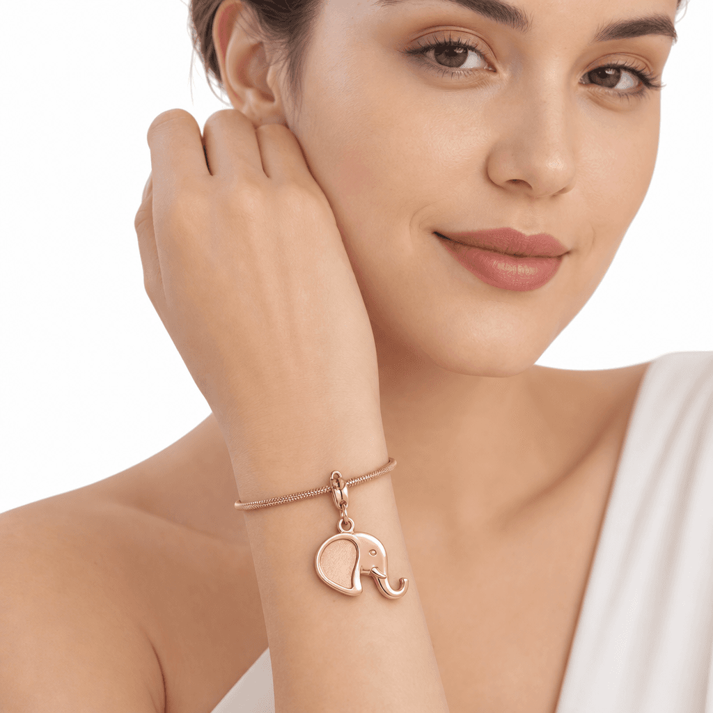 Lucky Speckle Elephant 316L Charm with Rose Gold Plating 5