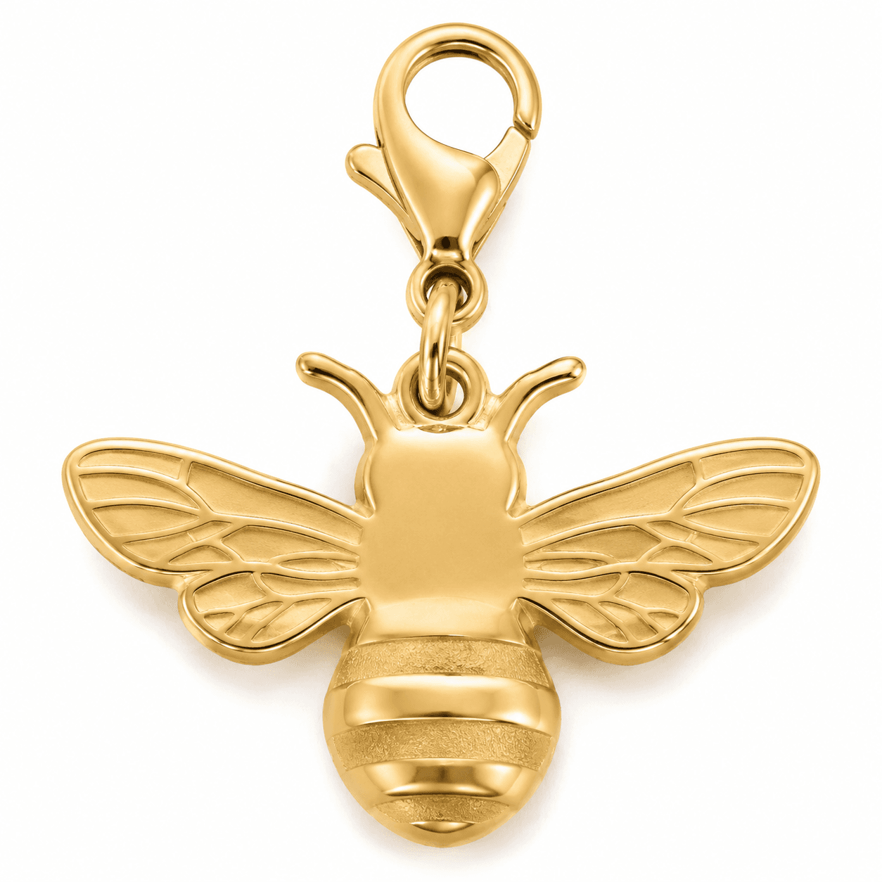 HexaHoney Bee Charm — ذهب شامبانيا من فولاذ مقاوم للصدأ 316L 4
