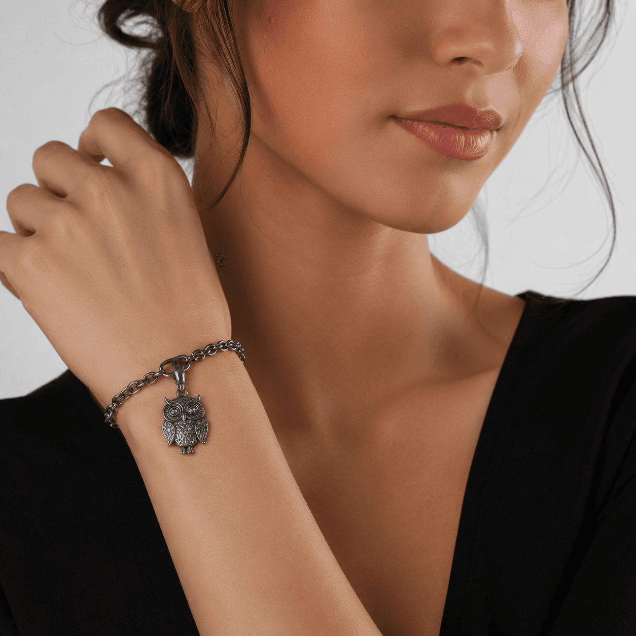 Midnight Feather Owl 316L Stainless Steel Charm 5