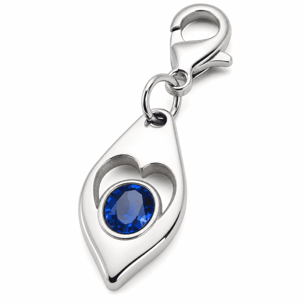 Orbit Aquamarine Planet 316L Birthstone Charm (10–16mm) 3