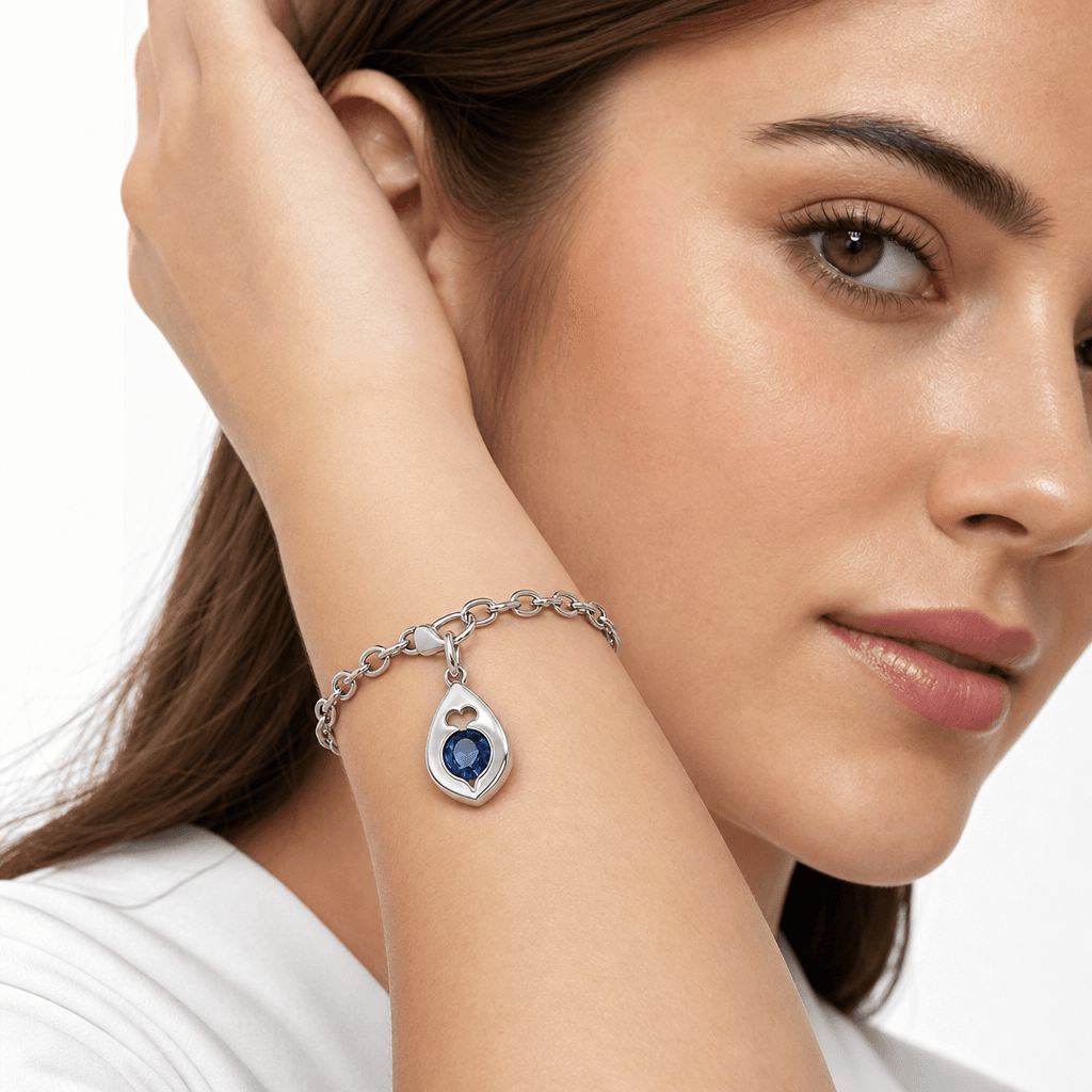 Orbit Aquamarine Planet 316L Birthstone Charm (10–16mm) 5