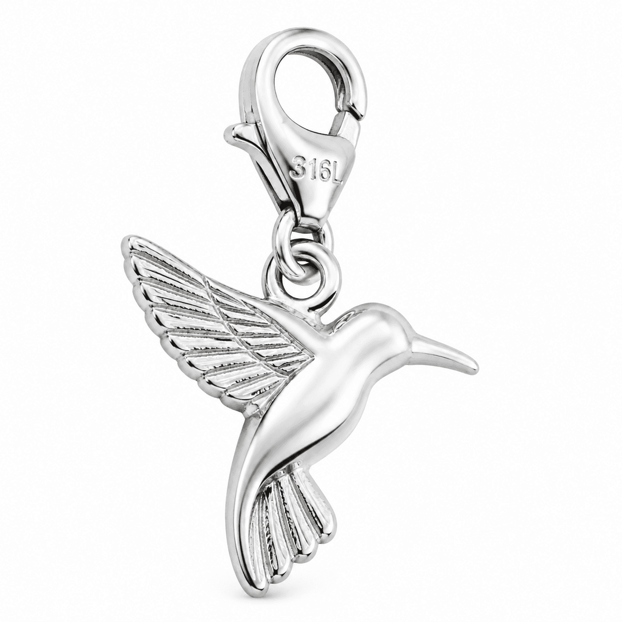 Hummingbird Mirage Bloom Charm - 316L الفولاذ المقاوم للصدأ 4