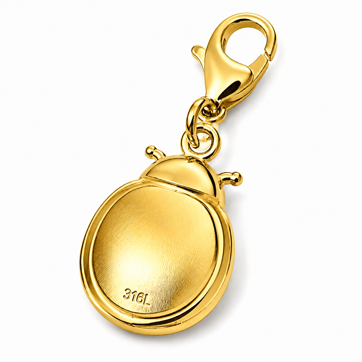 Aurora Golden Ladybug Circle Charm - 316L Stainless Steel, 18K Gold Plated 4
