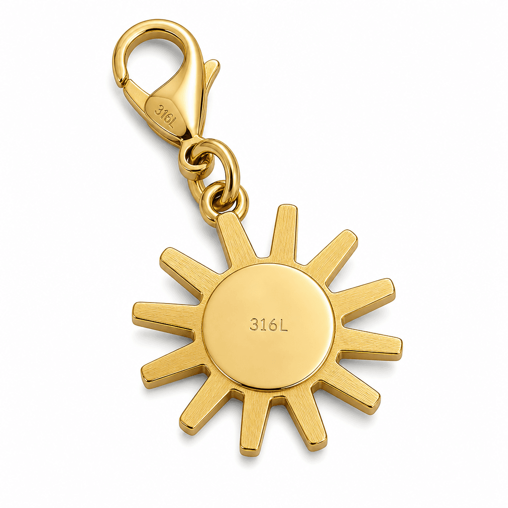 Solstice Ember Sun Charm - 316L Gold-Plated Charm 4