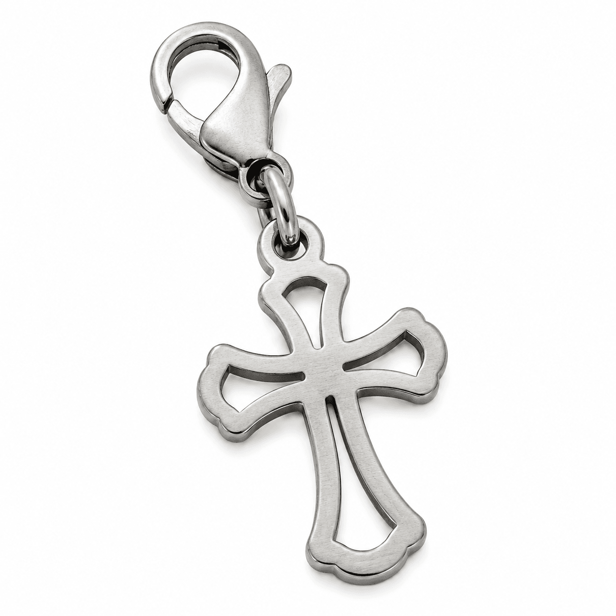 Dual-Tone Halo Cross Charm 4
