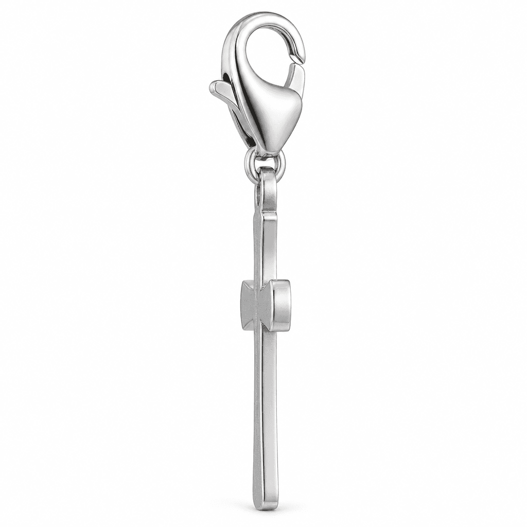 FaithMatrix Cross 316L Stainless Steel Charm - Two-Tone 2