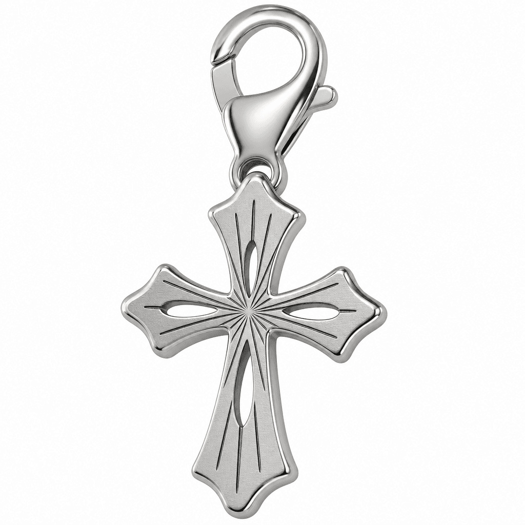FaithMatrix Cross 316L Stainless Steel Charm - Two-Tone 3