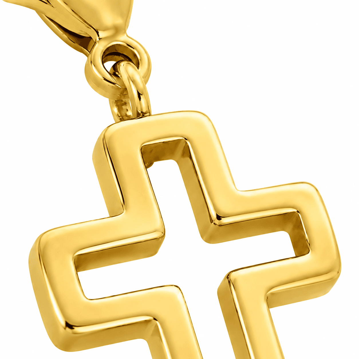 Aurum Void Cross Halo 316L Stainless Steel Charm - 8-18mm Gold Plated 3