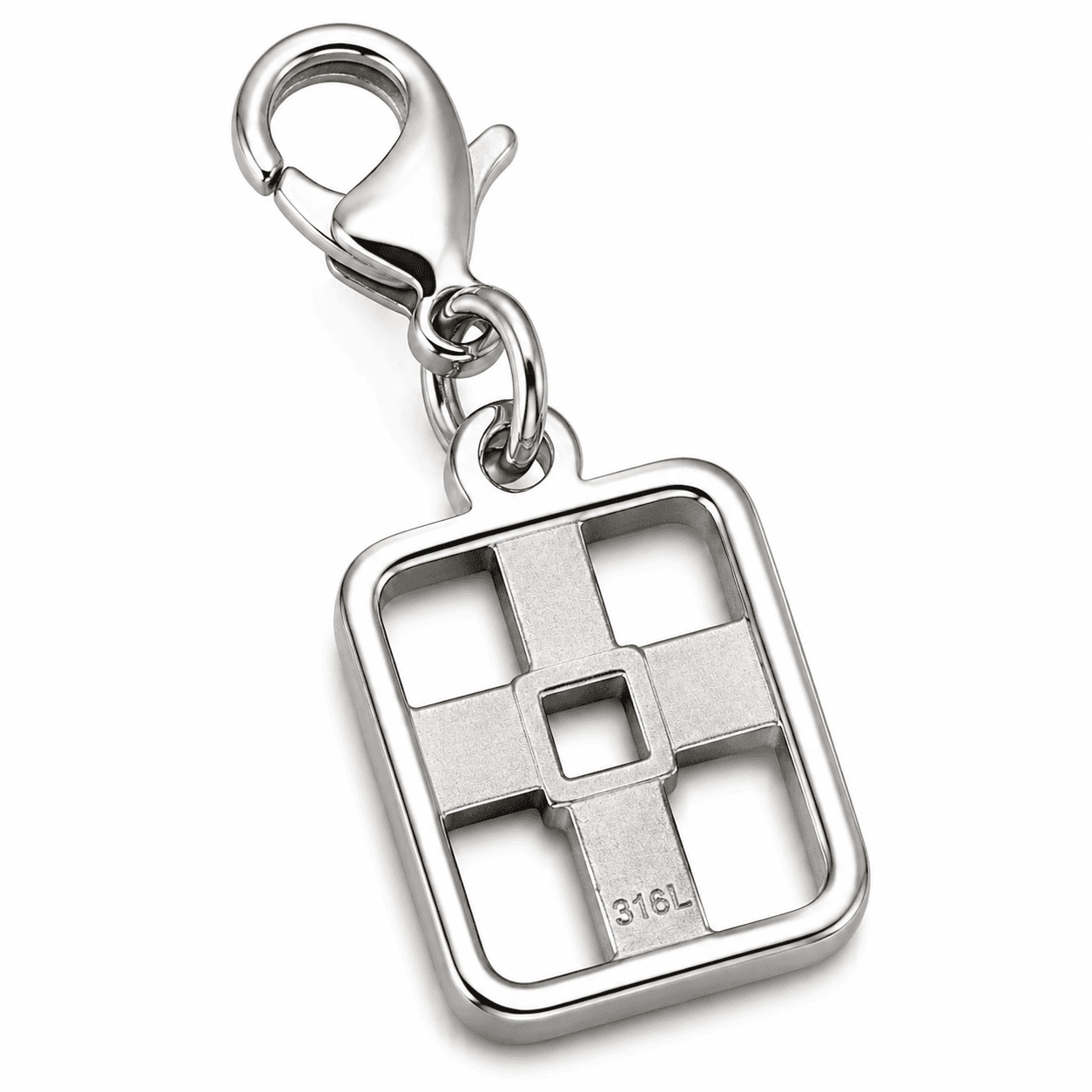 Crossform Void Charm - 316L Stainless Steel Cross with Two-Tone Plating 4