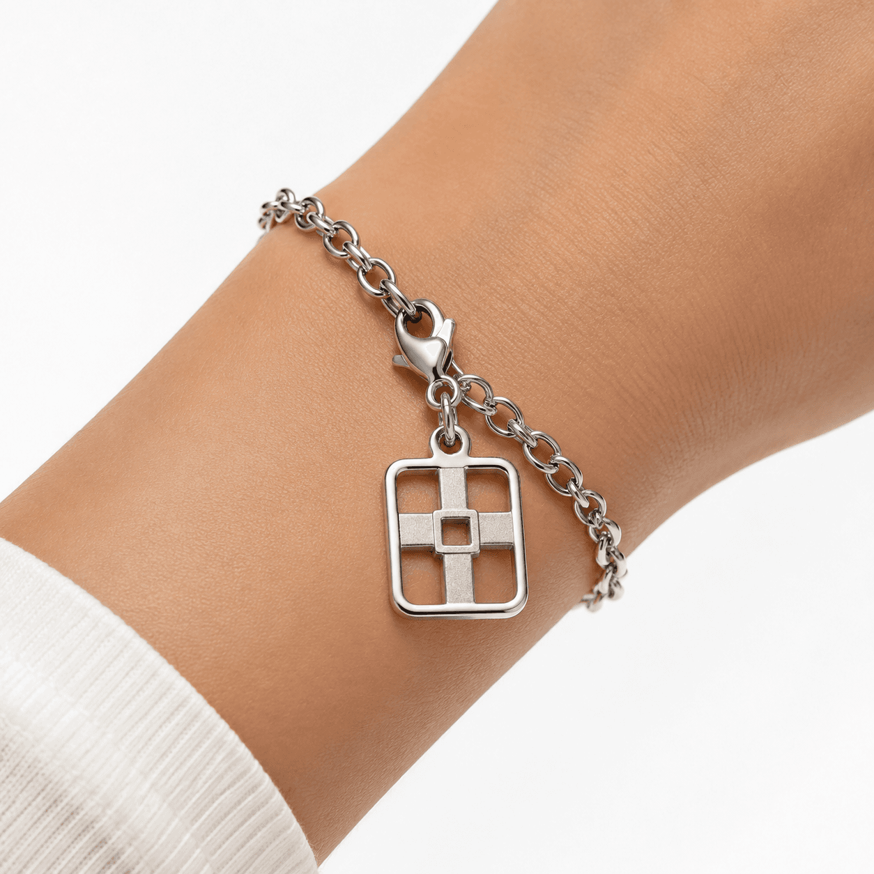 Crossform Void Charm - 316L Stainless Steel Cross with Two-Tone Plating 5