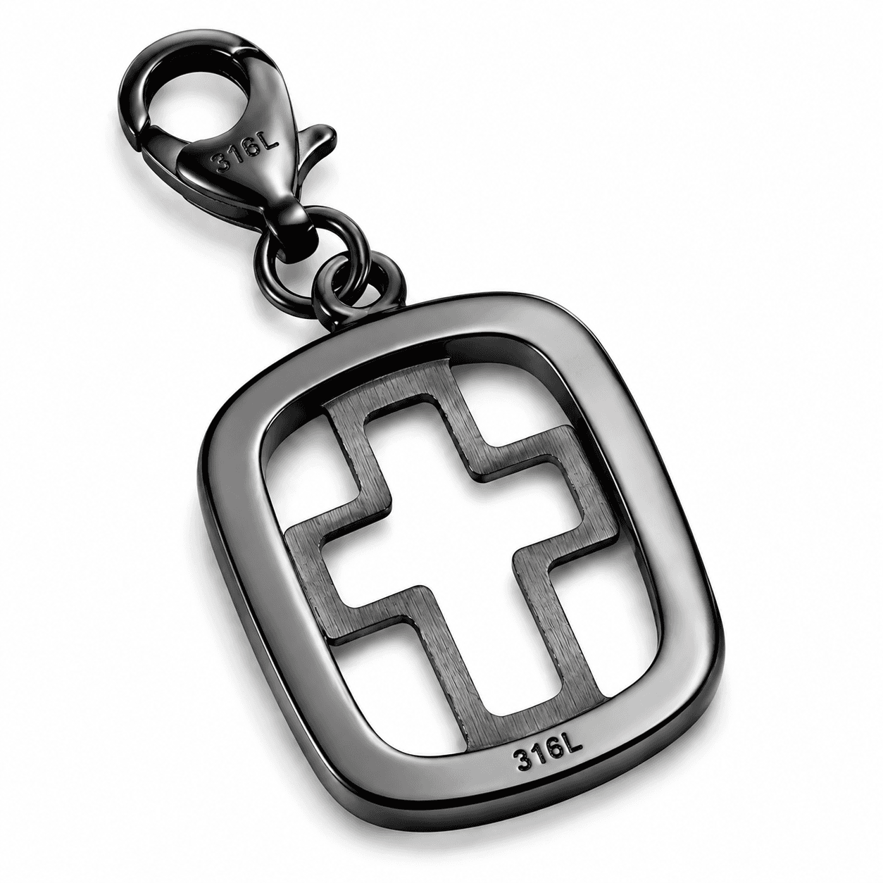 Lattice Crosswork Charm - 10-16mm 316L Stainless Steel 4