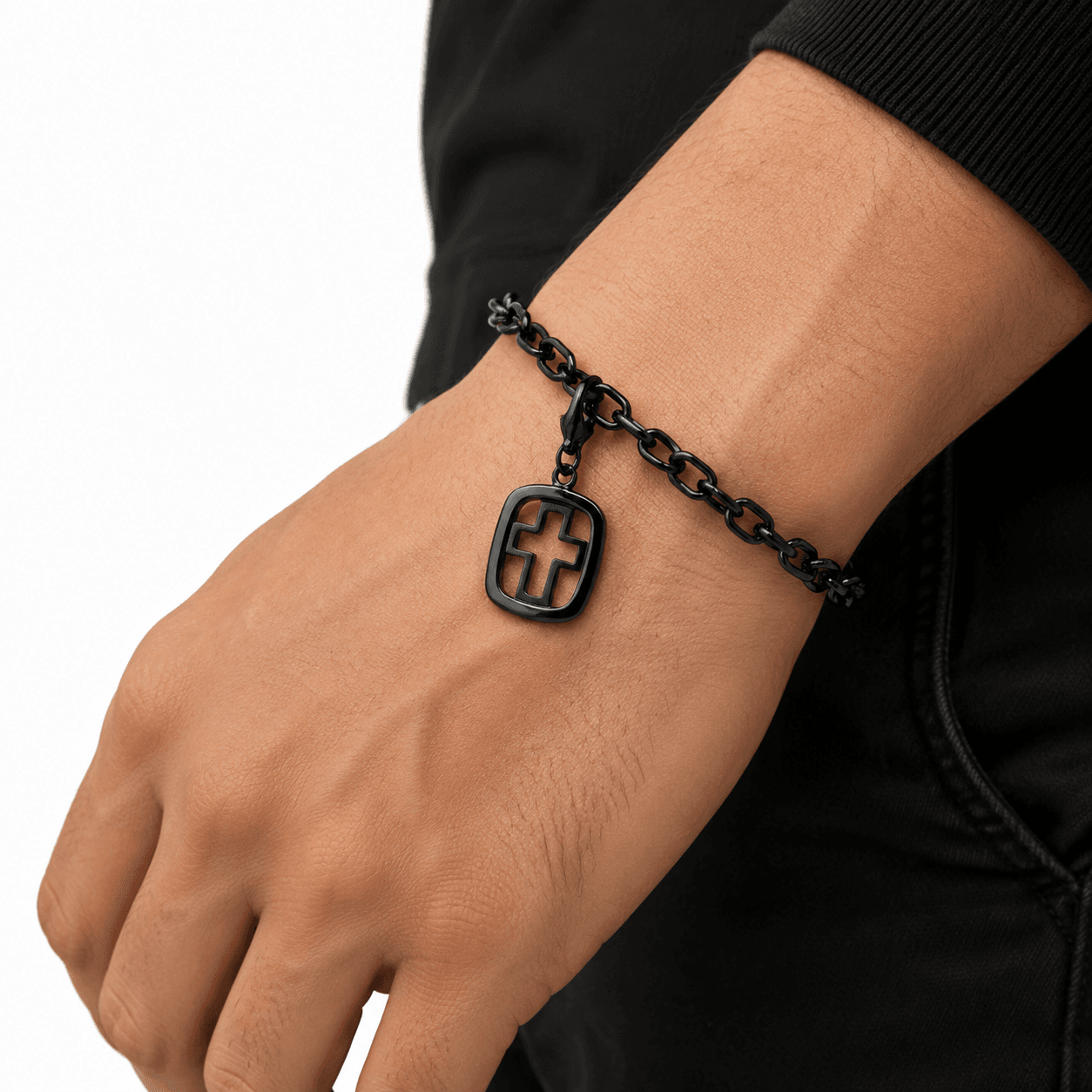 Lattice Crosswork Charm - 10-16mm 316L Stainless Steel 5