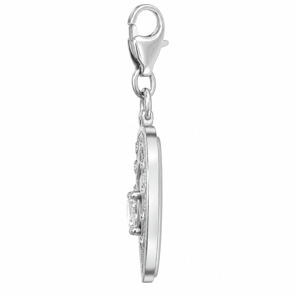 Rose Halo Starburst Heart Loop Charm (316L) | High-Polish 2