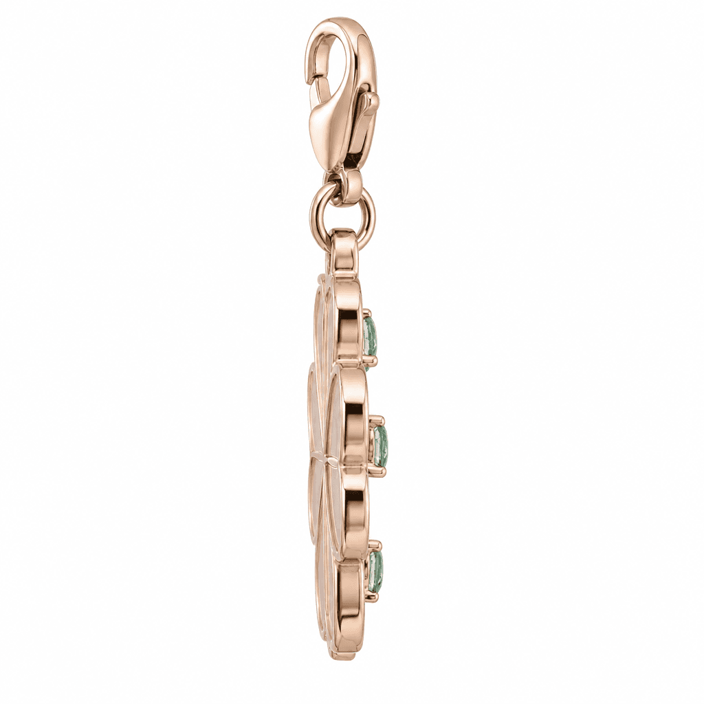 Rose Halo Four-Leaf Clover Shadow 316L Charm (Rose Gold) 2