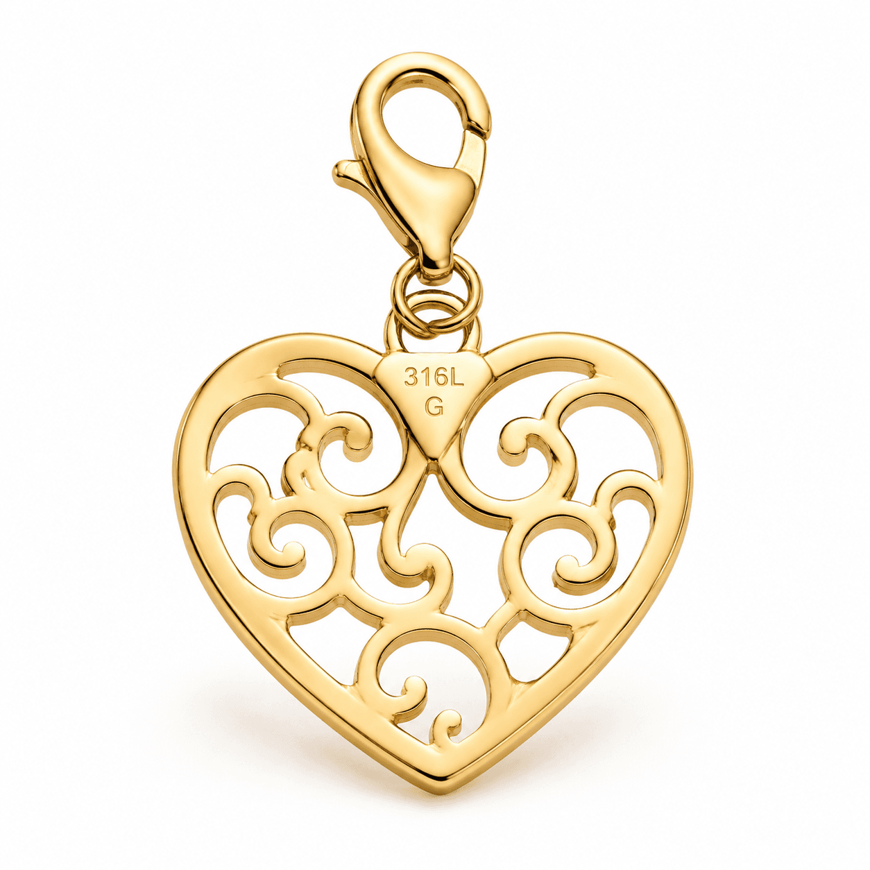 Golden Petal Bloom Charm - 316L Stainless Steel, 18K Gold Plated 4