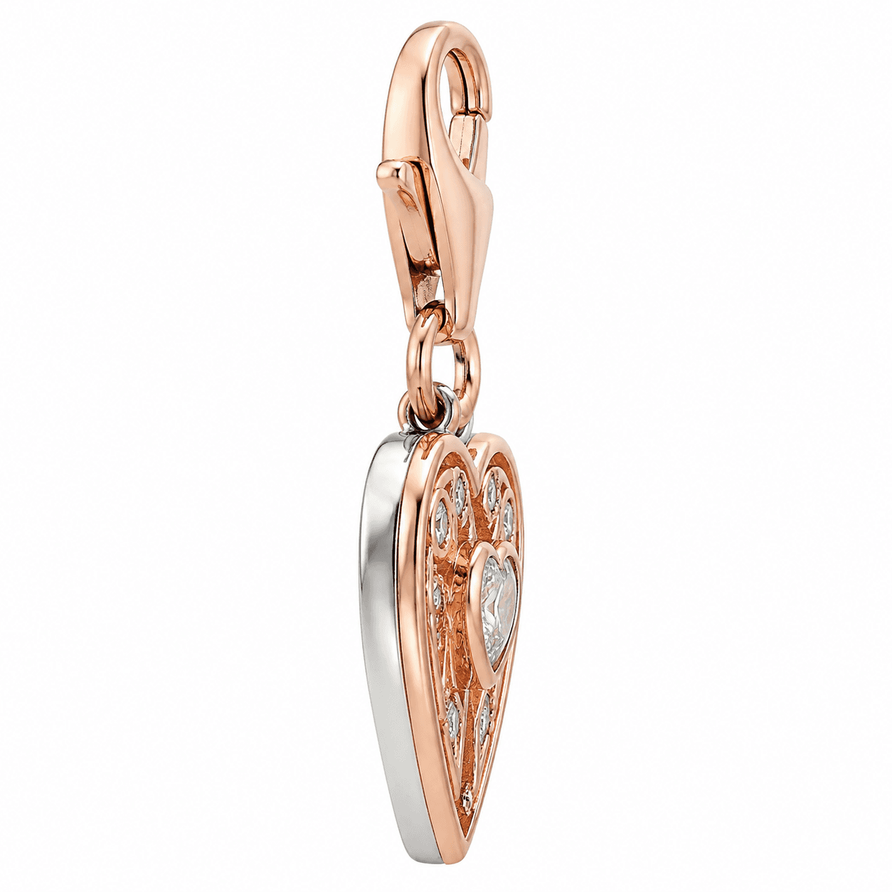 Eternal Knot Silver Heart 316L Stainless Steel Charm 2