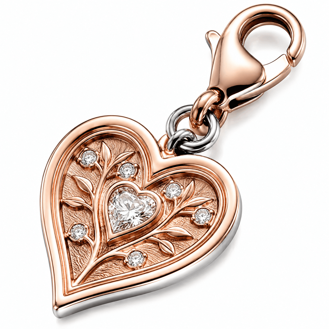 Eternal Knot Silver Heart 316L Stainless Steel Charm 3