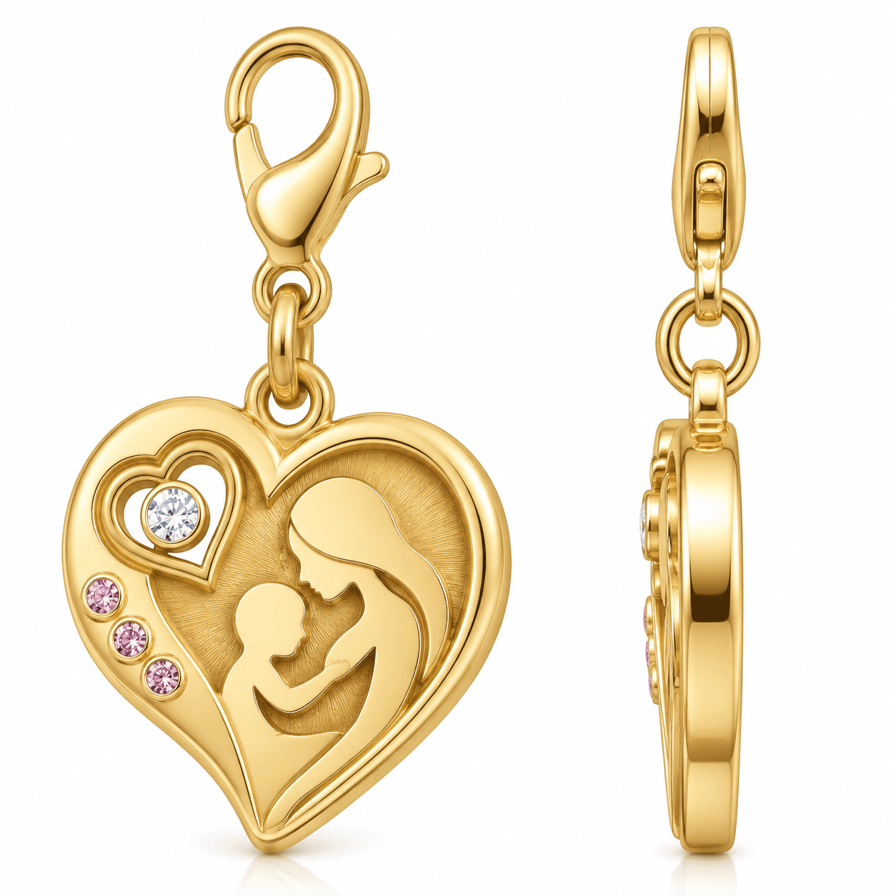 Infinite Guardian Care 316L Stainless Steel Heart Charm 2