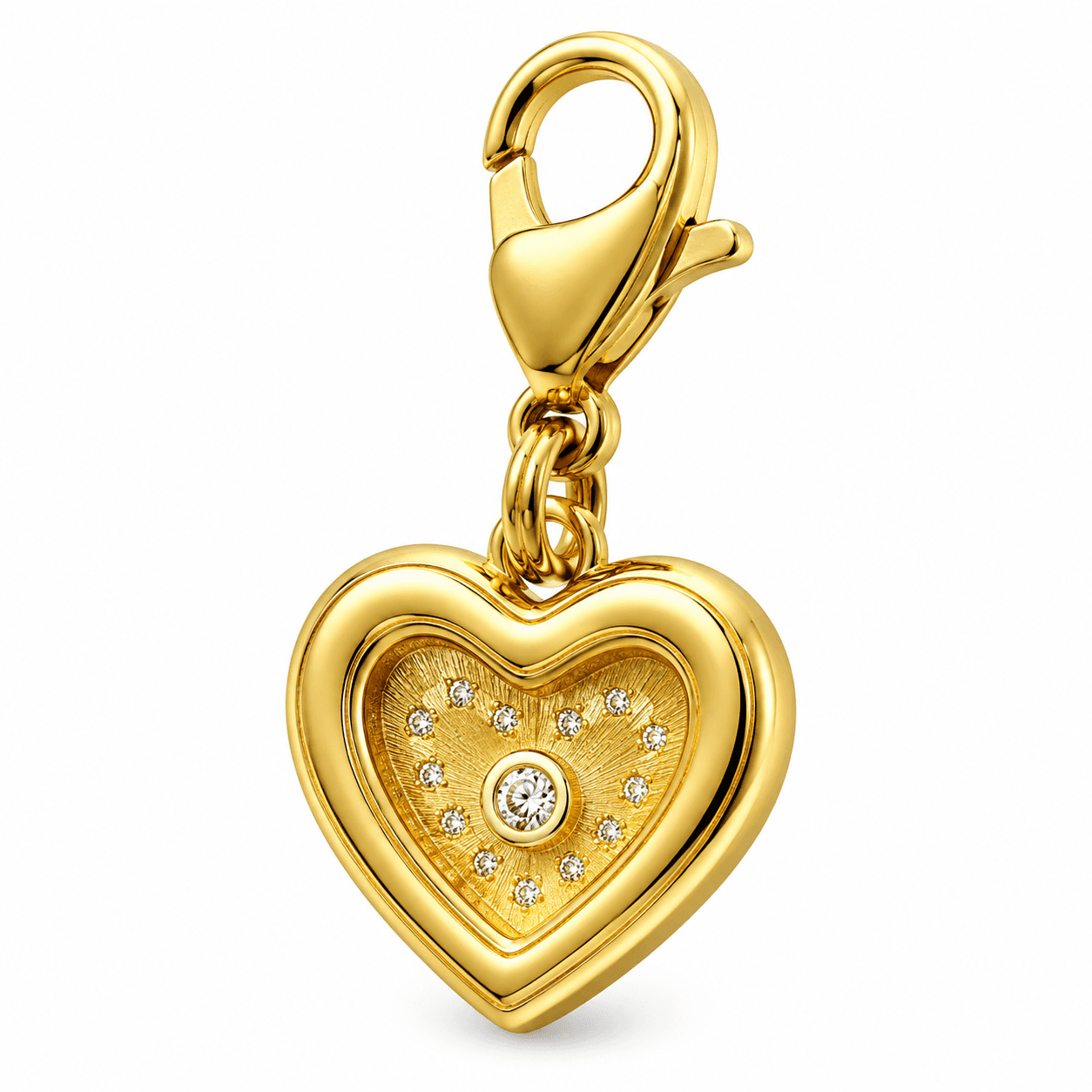 Opal Orbit Double Heart 316L Stainless Steel Charm 3