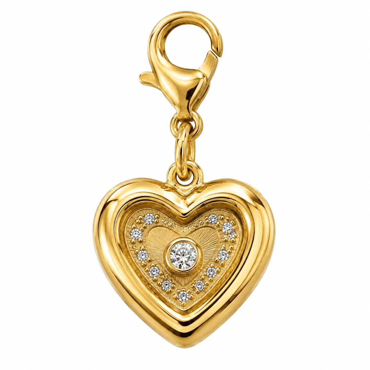 Opal Orbit Double Heart 316L Stainless Steel Charm 4