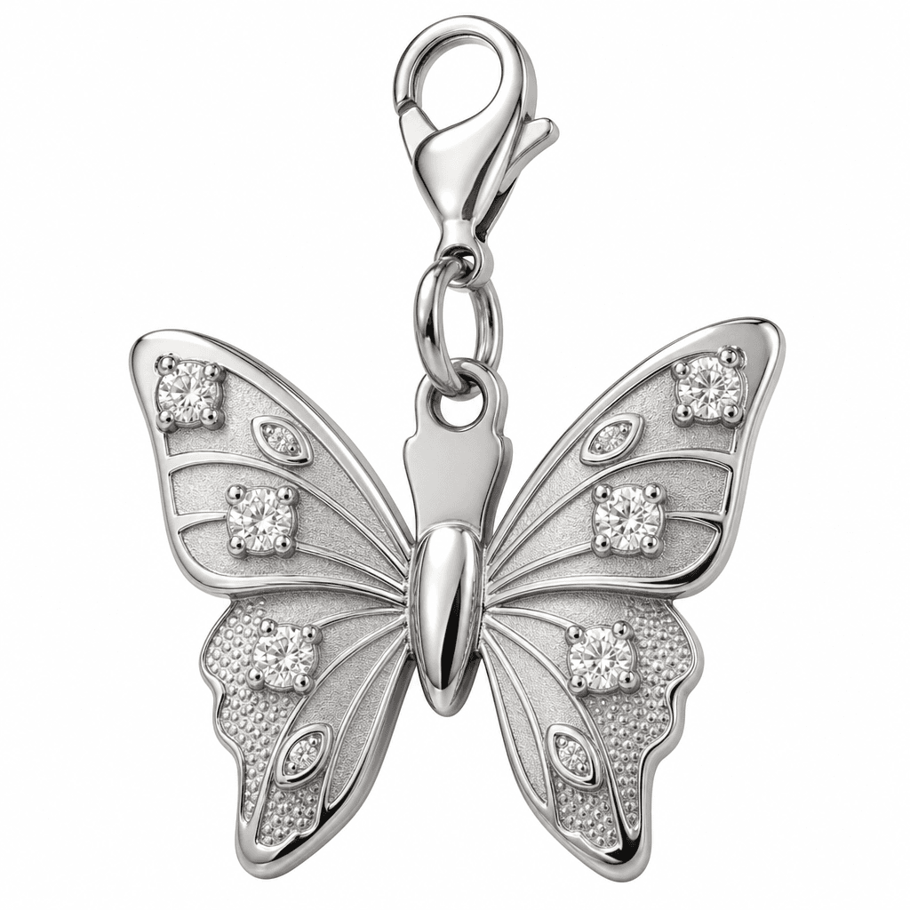 Aurora Wing Butterfly Charm 316L Stainless Steel AB Micro-Pavé 3