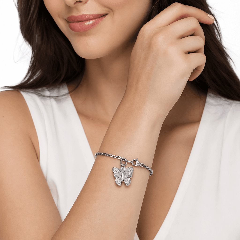 Aurora Wing Butterfly Charm 316L Stainless Steel AB Micro-Pavé 5
