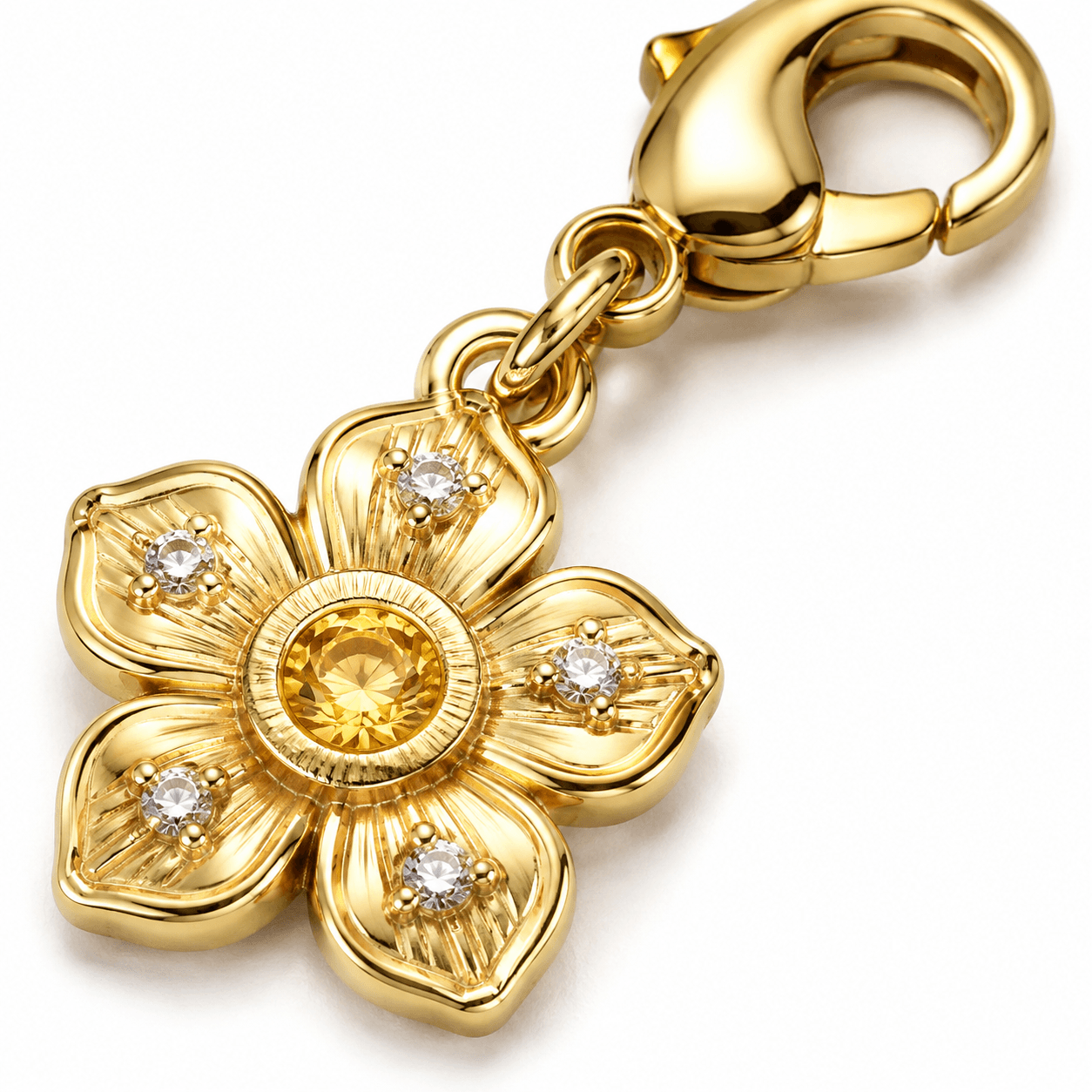 Golden Spiral Sunflower Bloom Charm 3