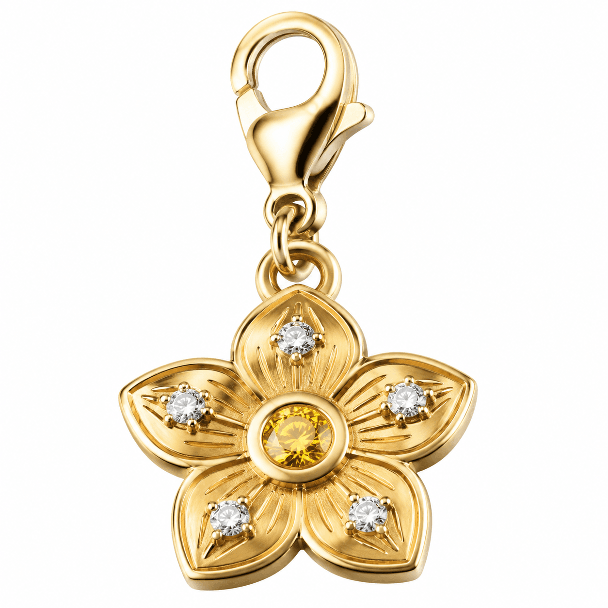 Golden Spiral Sunflower Bloom Charm 4