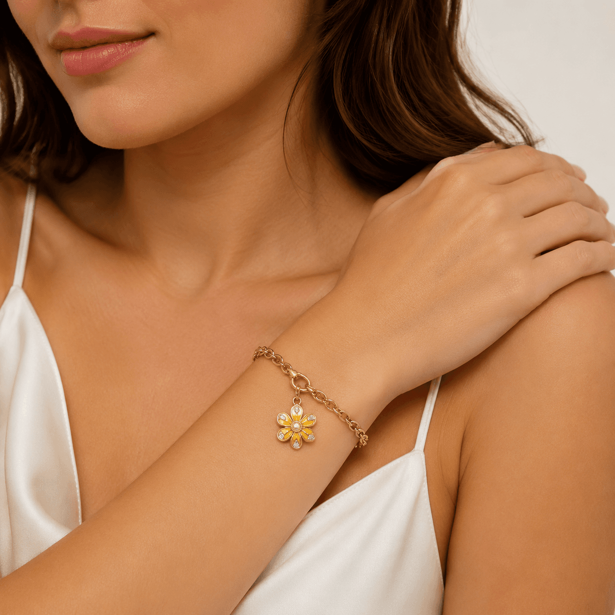 Golden Spiral Sunflower Bloom Charm 5