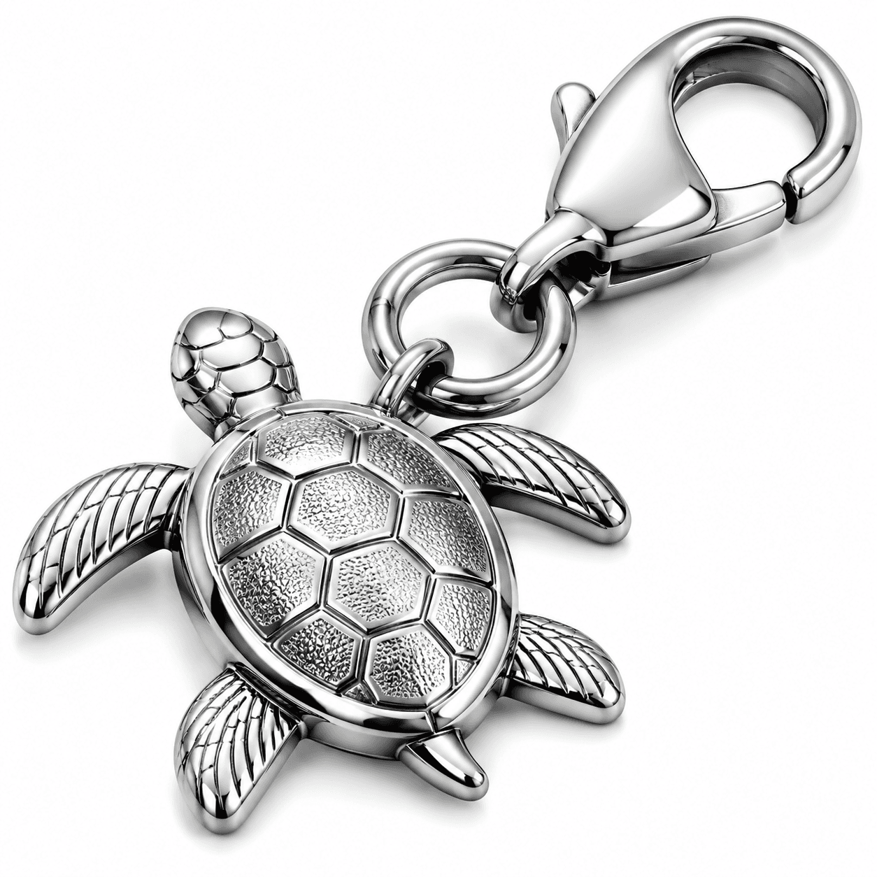 Tide Mosaic Turtle Charm – Acciaio inossidabile 316L PVD Blu con CZ Seafoam 3
