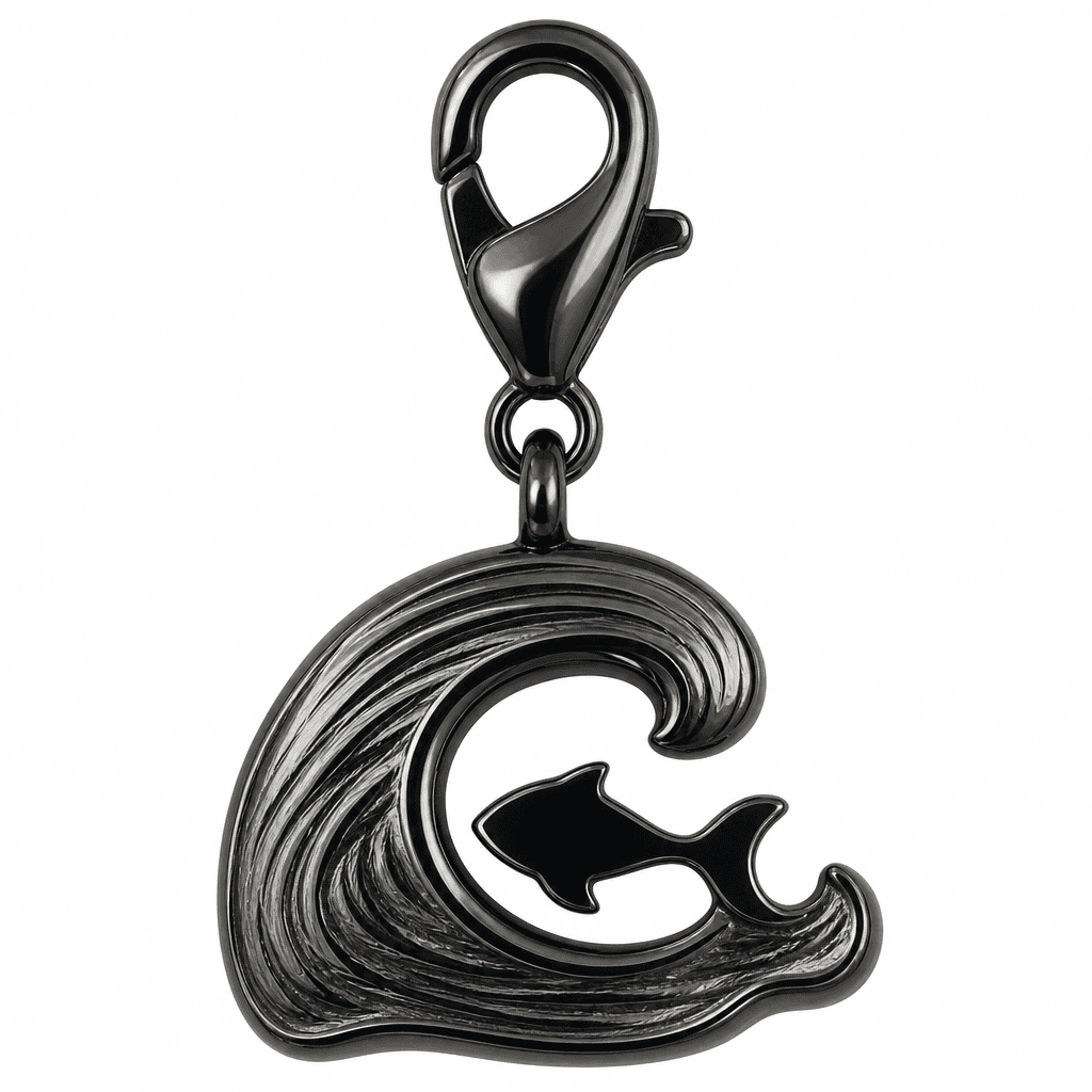 AquaWhorl Wave Charm - 316L Stainless Steel 4