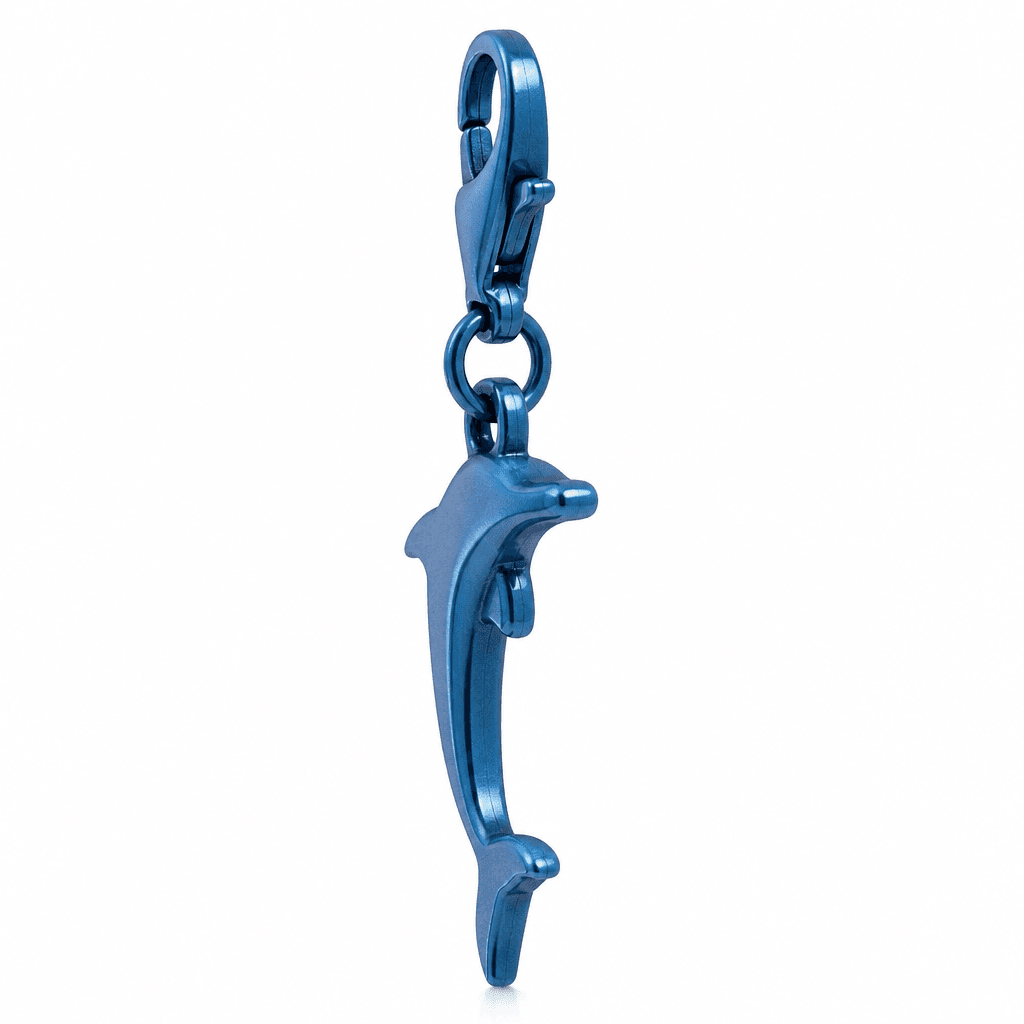 AquaLattice Wave Charm - 316L Stainless Steel with Blue PVD 2