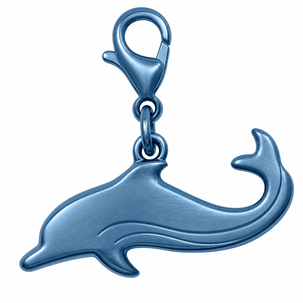AquaLattice Wave Charm - 316L Stainless Steel with Blue PVD 4