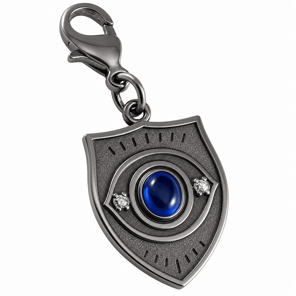 Night Ward Evil Eye Hex 316L Stainless Steel Charm, Black IP