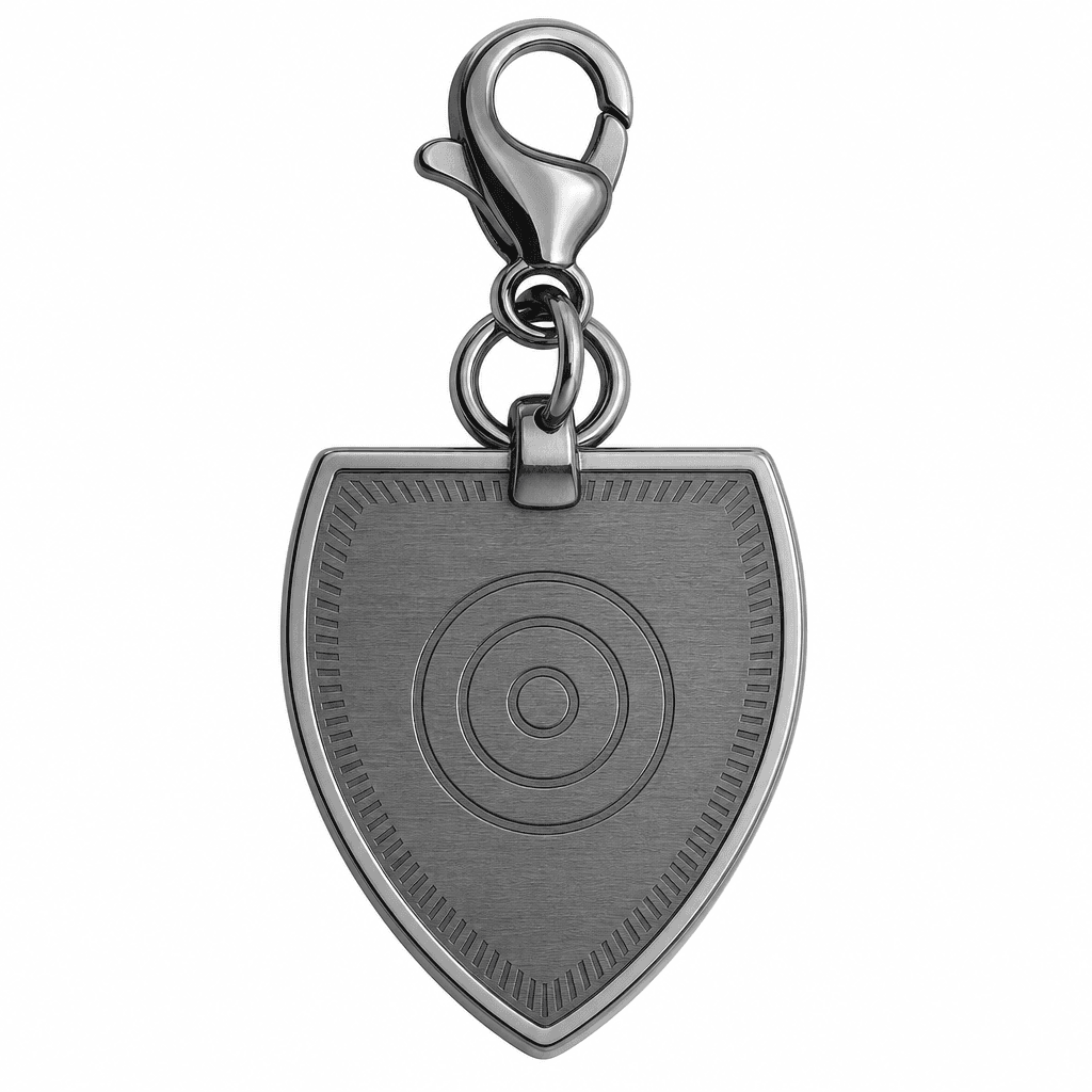 Night Ward Evil Eye Hex 316L Stainless Steel Charm, Black IP 4