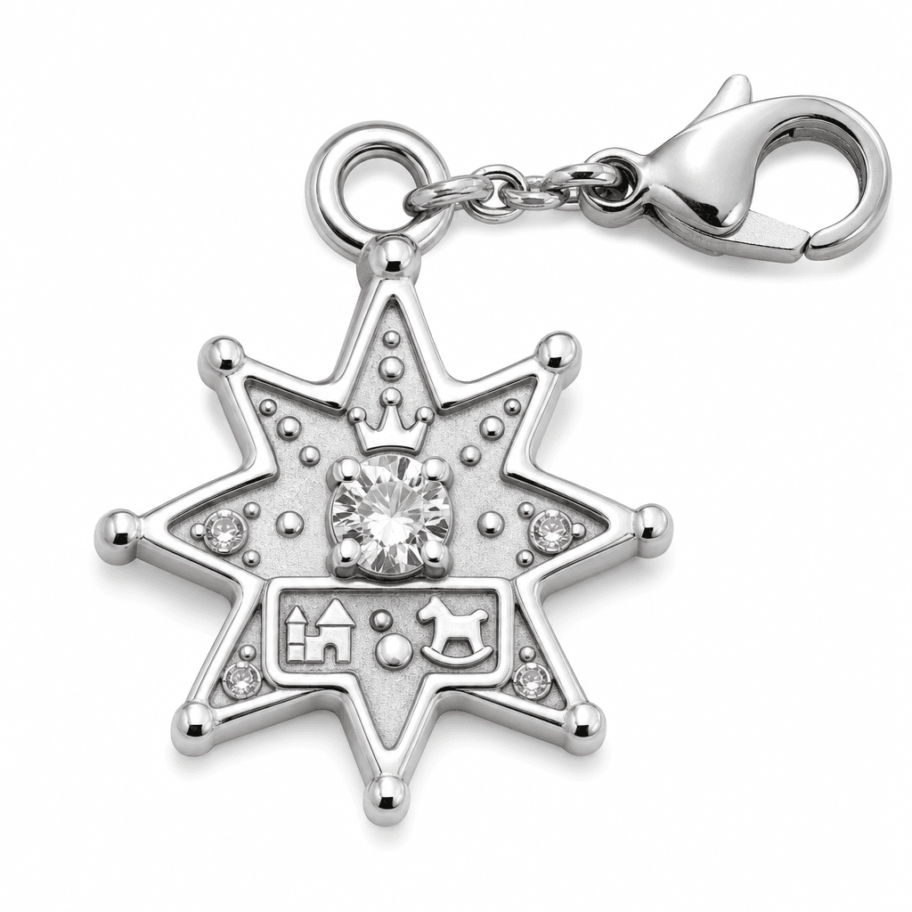 Charming Star Playroom Opal-Fire Starburst 316L Charm
