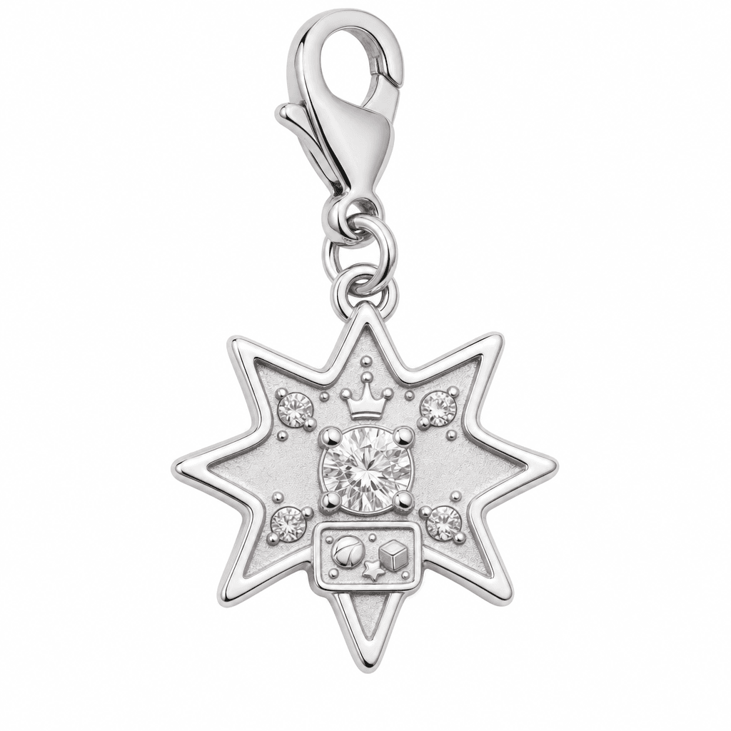 Charming Star Playroom Opal-Fire Starburst 316L Charm 3
