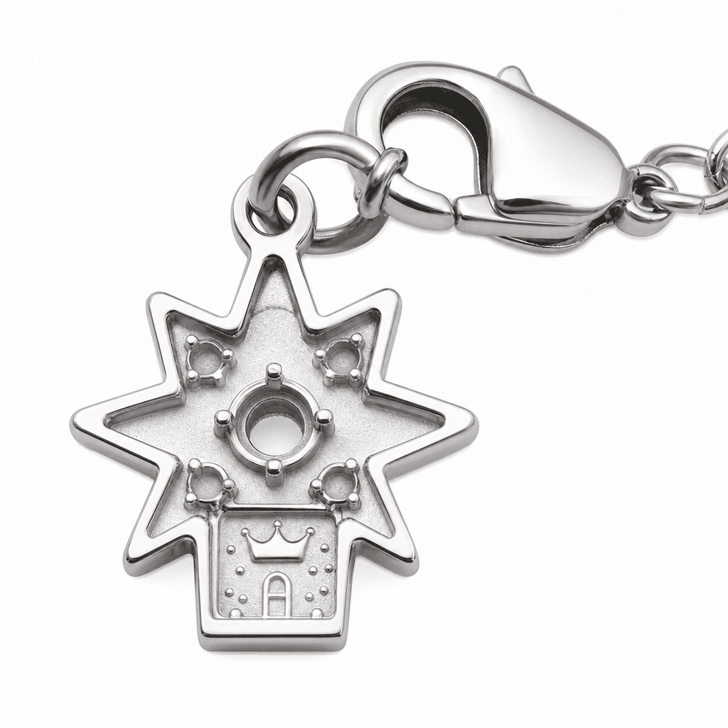 Charming Star Playroom Opal-Fire Starburst 316L Charm 4