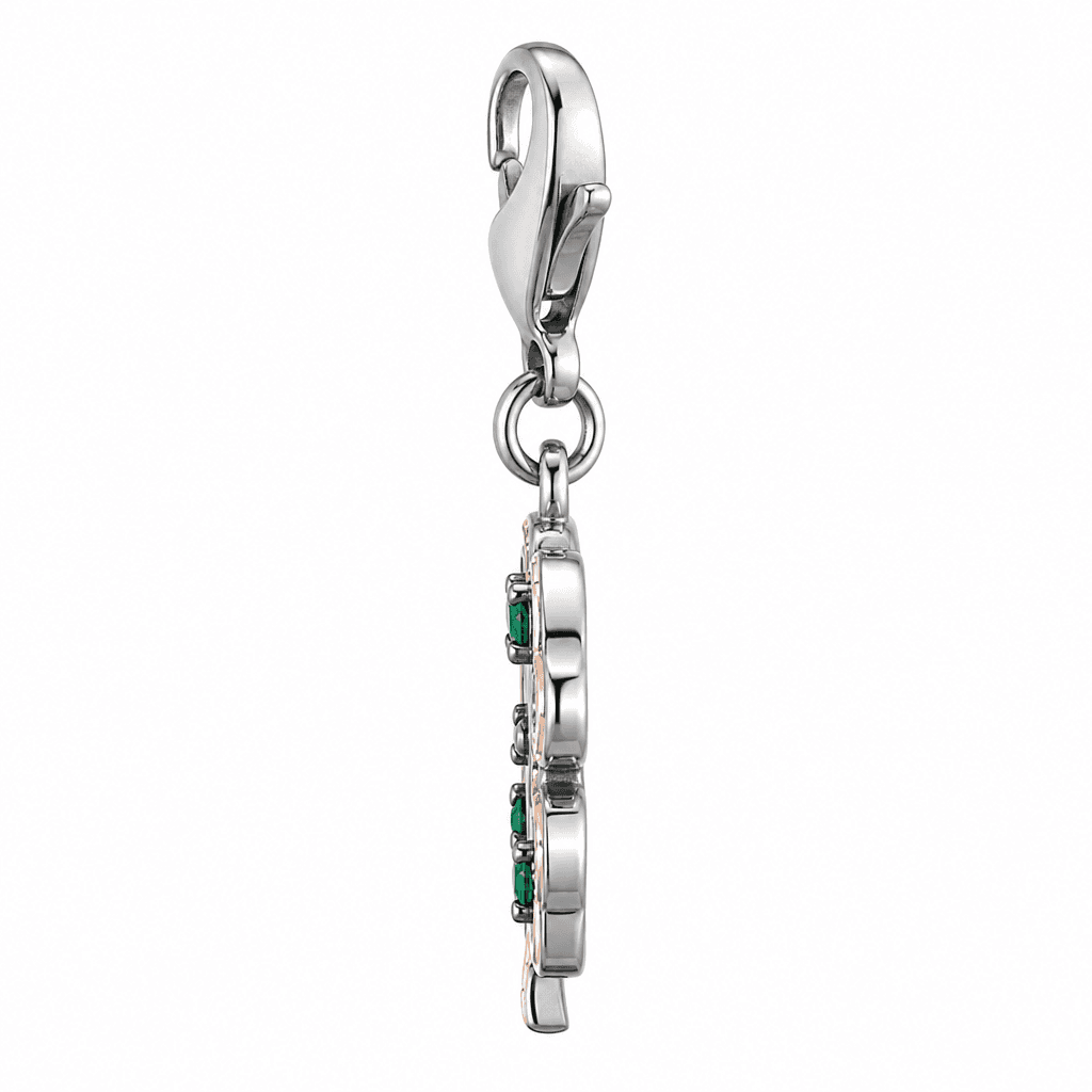Golden Lucky Four-Leaf Clover Micro-Pavé Fleck 316L Charm 2