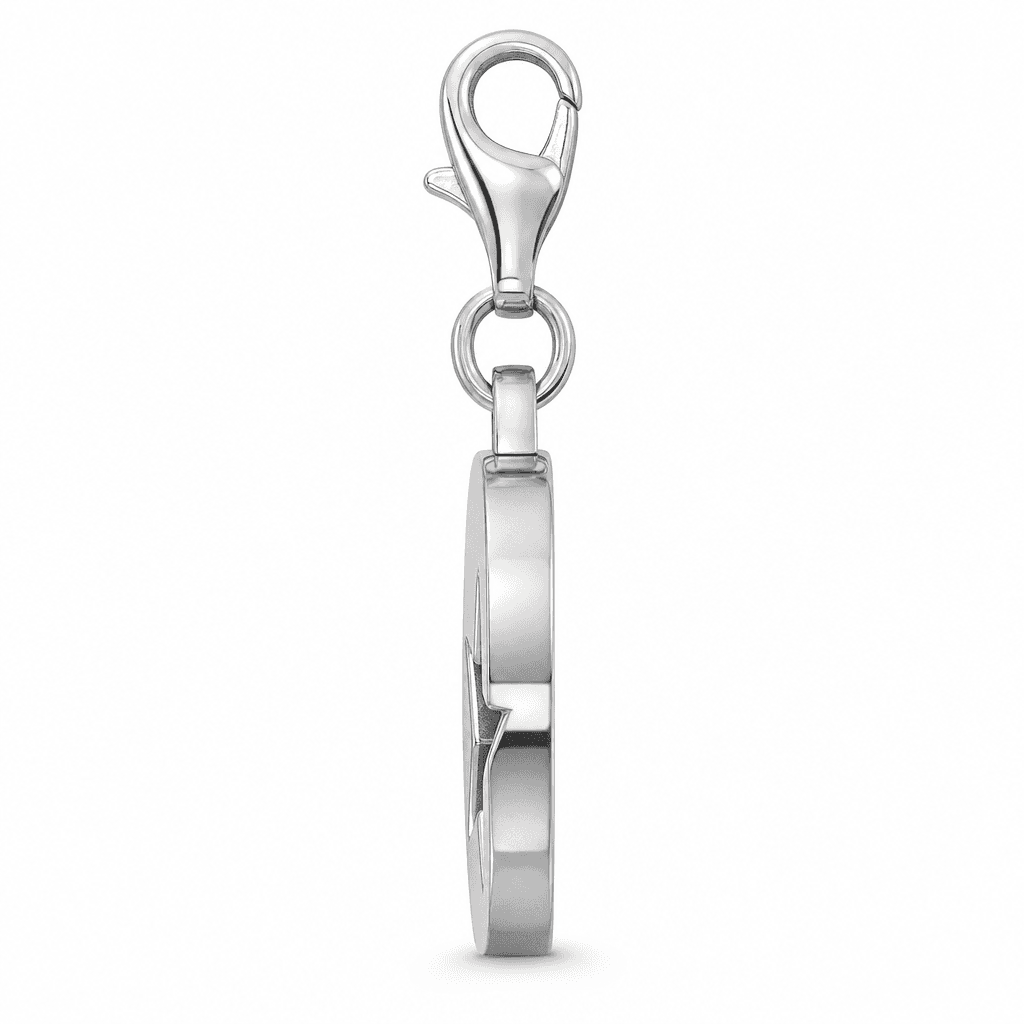 LunaLattice Crescent Charm - 316L Gunmetal Antiqued Moon 2