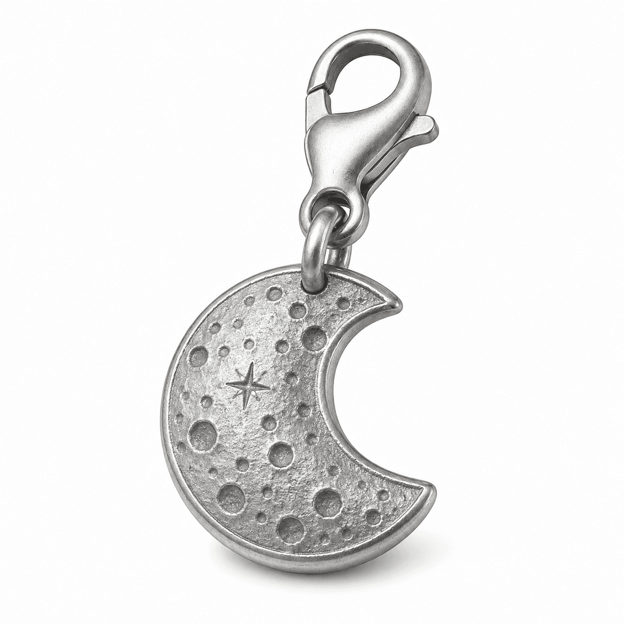 Lunar Pixel Forge Charm - 316L Stainless Moon Charm 8-18mm