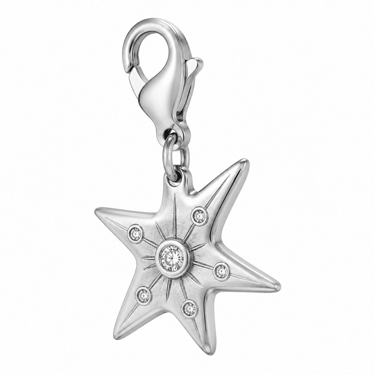 Charm en acier inoxydable 316L étoile spirale charmée Nebula 4