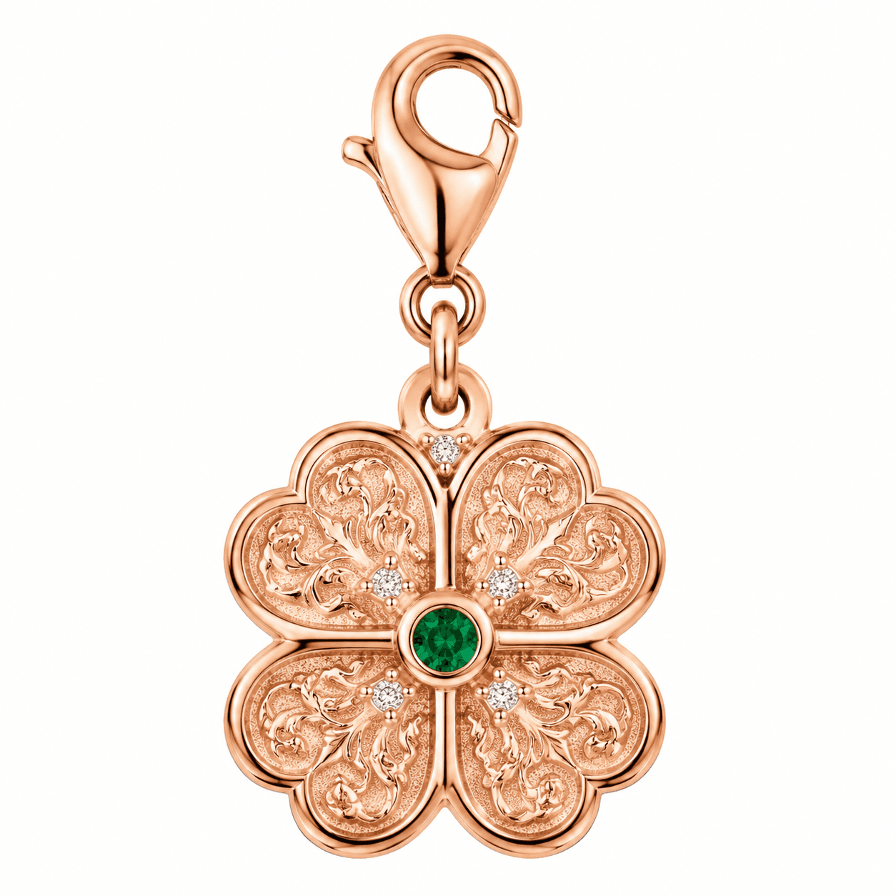 Golden Clover Wallpaper Garden 316L Stainless Steel Charm 4