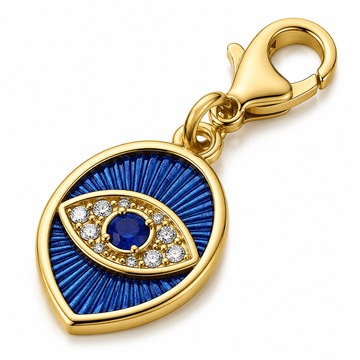 Azzurro Hamsa Evil Eye Talisman 316L Stainless Steel Charm 3