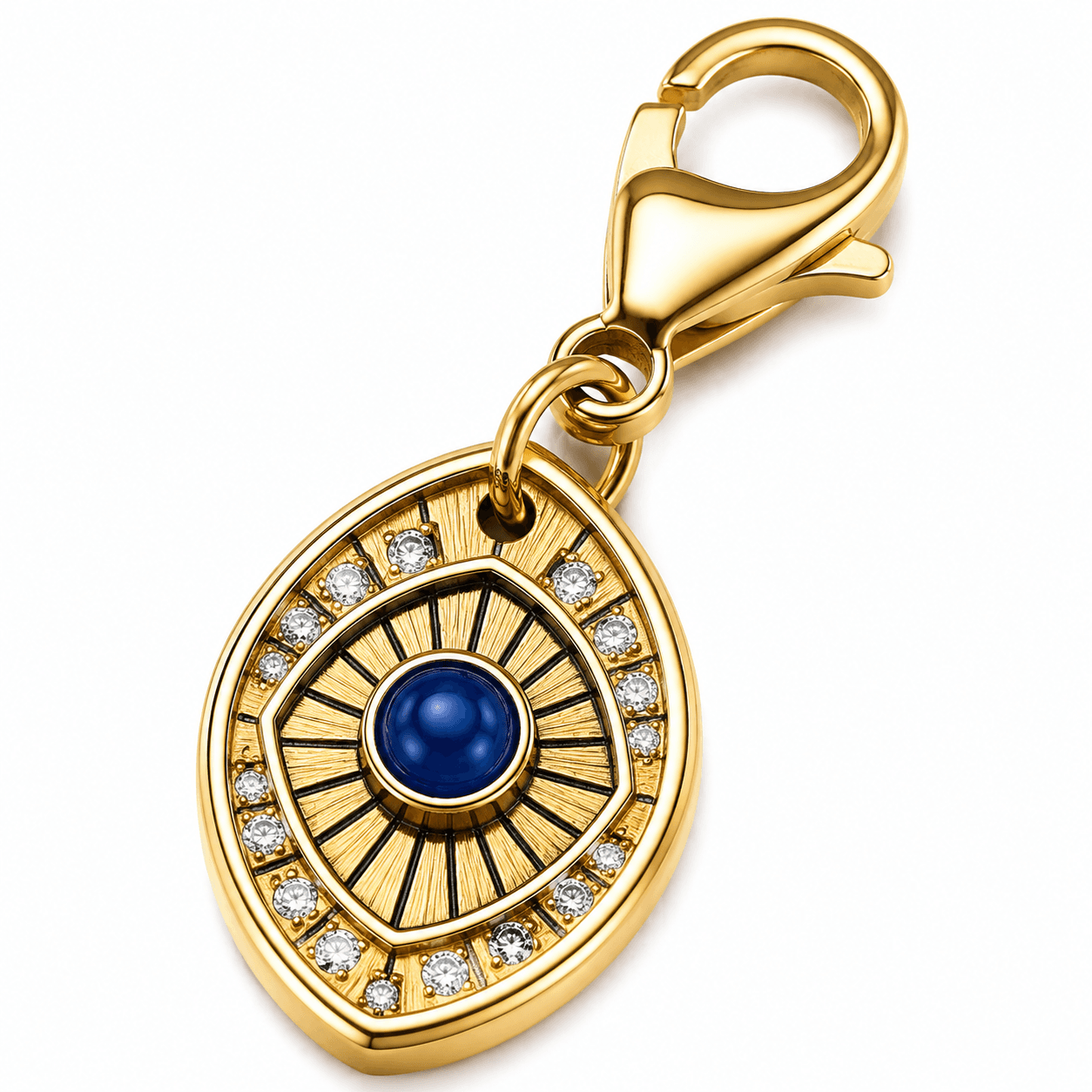 Mystic Blue Aura Evil Eye 316L Stainless Steel Charm 3