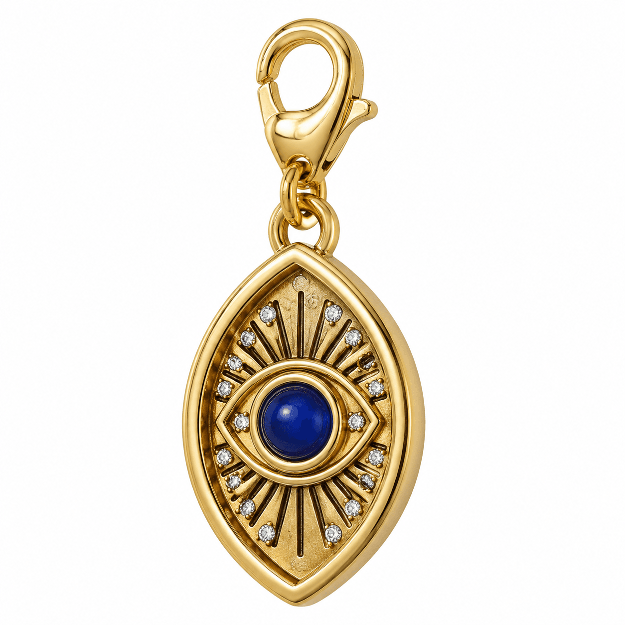Mystic Blue Aura Evil Eye 316L Stainless Steel Charm 4