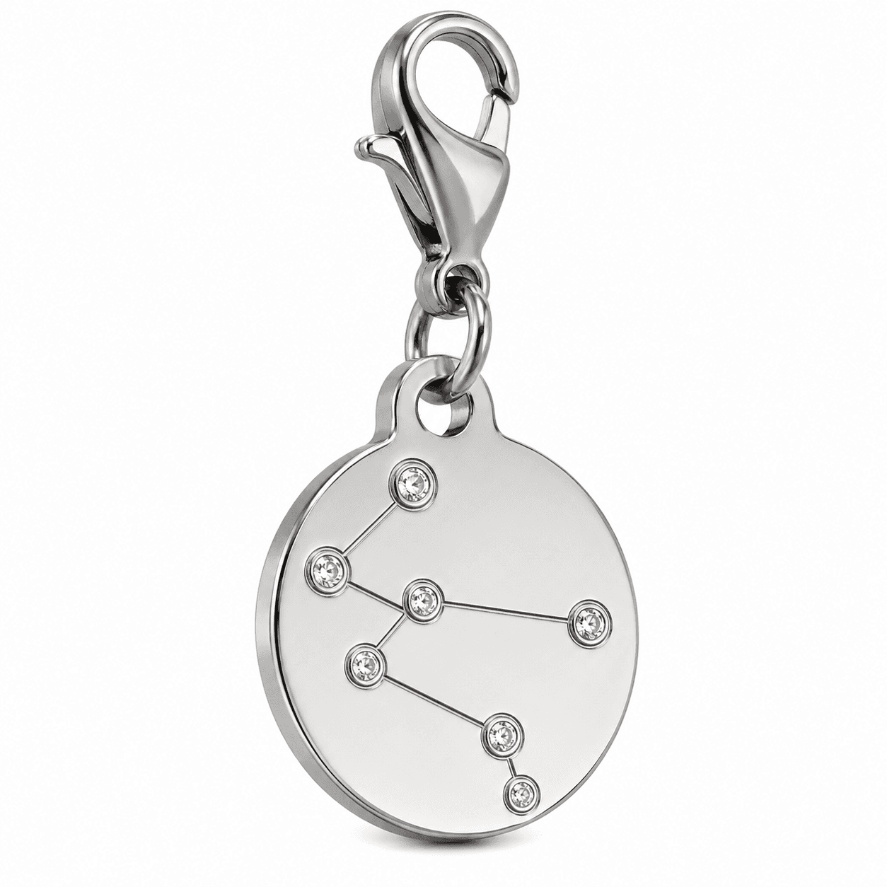 Galaxy Spiral Zodiac Constellation Charm — AB Disc (316L)