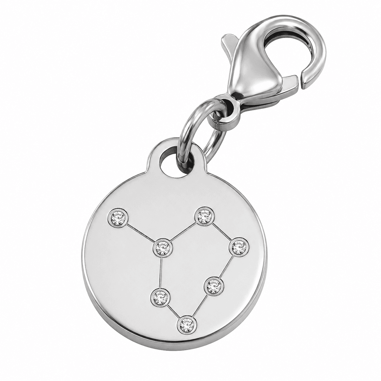 Galaxy Spiral Zodiac Constellation Charm — AB Disc (316L) 3