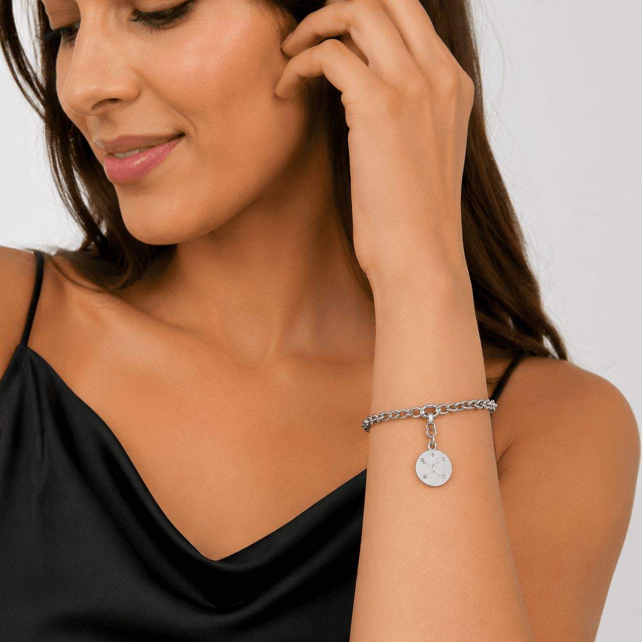 Galaxy Spiral Zodiac Constellation Charm — AB Disc (316L) 5