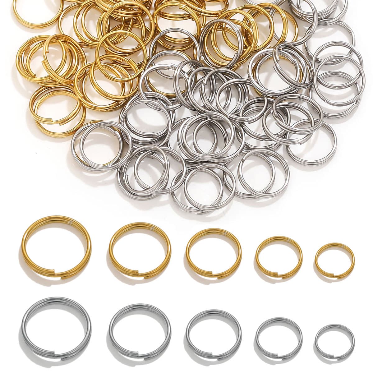 Double Loop Split Key Rings – Stainless Steel DIY Jewelry Connectors